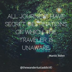 All journeys have secret destinations of which the traveler is unaware